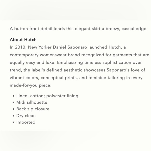 Anthropologie Hutch Green linen Skirt - Picture 4 of 5